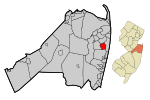 Monmouth County New Jersey Incorporated and Unincorporated areas West Long Branch Highlighted
